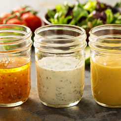 Jar of salad dressing